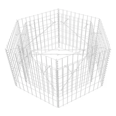 vidaXL Šestkotna visoka greda gabion 100x90x50 cm