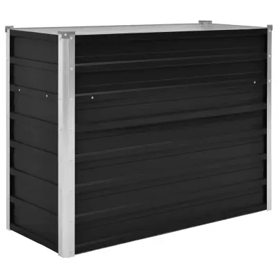 vidaXL Visoka greda antracitna 100x40x77 cm pocinkano jeklo