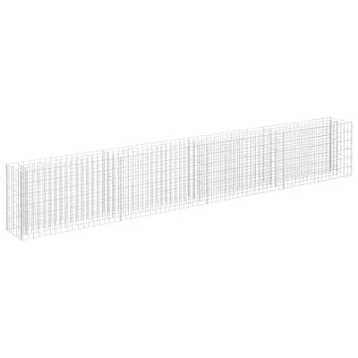 vidaXL Visoka greda gabion pocinkano jeklo 360x30x60 cm