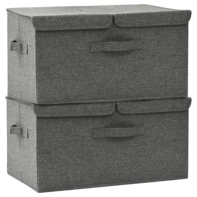 vidaXL Škatla za shranjevanje 2 kosa blago 50x30x25 cm antracitna