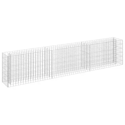 vidaXL Visoka greda gabion pocinkano jeklo 270x30x60 cm