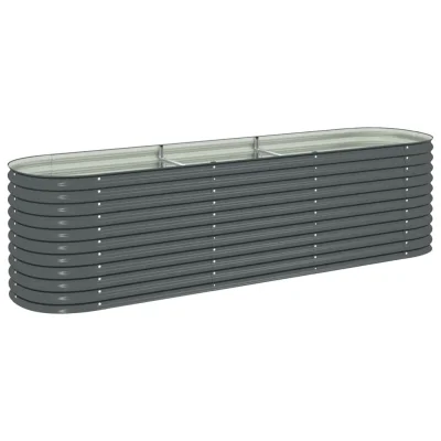 vidaXL Visoka greda 320x80x81 cm pocinkano jeklo siva