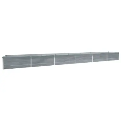vidaXL Visoka greda pocinkano jeklo 600x80x45 cm siva