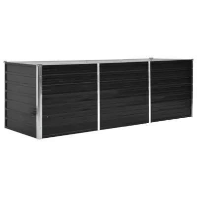vidaXL Visoka greda antracitna 240x80x77 cm pocinkano jeklo