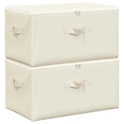 vidaXL Škatla za shranjevanje 2 kosa blago 43x34x23 cm krem