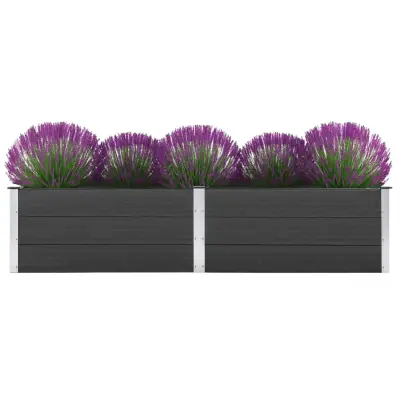 vidaXL Visoka greda 250x50x54 cm WPC siva
