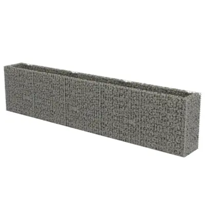 vidaXL Visoka greda gabion pocinkano jeklo 450x50x100 cm