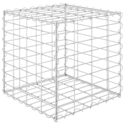 vidaXL Kockasta visoka greda gabion iz jeklene žice 40x40x40 cm