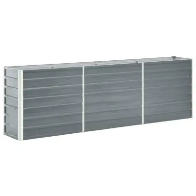 vidaXL Visoka greda pocinkano jeklo 240x40x77 cm siva
