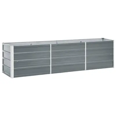 vidaXL Visoka greda pocinkano jeklo 240x40x45 cm siva