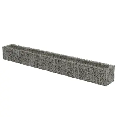 vidaXL Visoka greda gabion pocinkano jeklo 450x50x50 cm