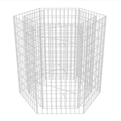 vidaXL Šestkotna visoka greda gabion 100x90x100 cm