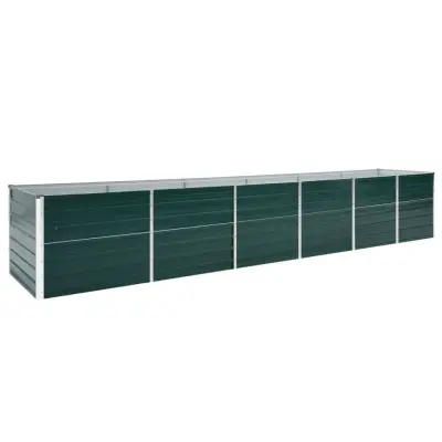 vidaXL Visoka greda pocinkano jeklo 480x80x77 cm zelena