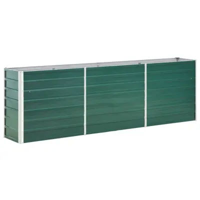vidaXL Visoka greda pocinkano jeklo 240x40x77 cm zelena