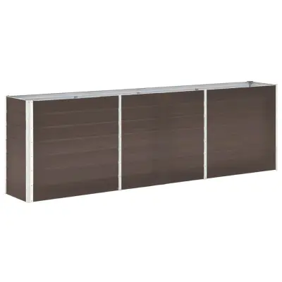 vidaXL Visoka greda pocinkano jeklo 240x40x77 cm rjava