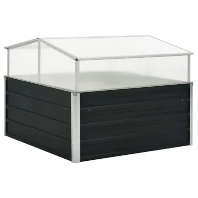 vidaXL Rastlinjak pocinkano jeklo 100x100x77 cm antraciten