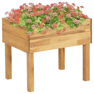 vidaXL Dvignjeno vrtno cvetlično korito 50x40x45 cm trdna akacija