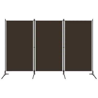 vidaXL Paravan 3-delni rjav 260x180 cm