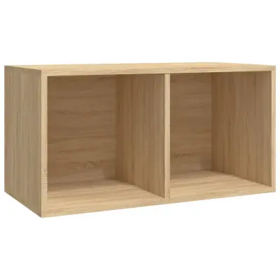 vidaXL Škatla za shranjevanje plošč sonoma hrast 71x34x36 cm kons. les
