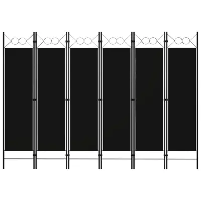 vidaXL Paravan 6-delni črn 240x180 cm