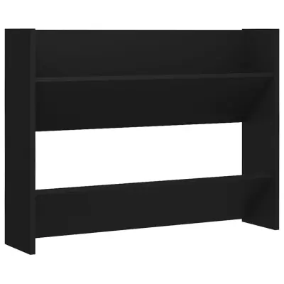 vidaXL Stenska omara za čevlje črna 80x18x60 cm inženirski les