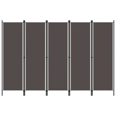vidaXL Paravan 5-delni antraciten 250x180 cm