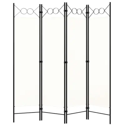 vidadXL Paravan 4-delni bel 160x180 cm