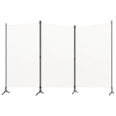 vidaXL Paravan 3-delni bel 260x180 cm tkanina