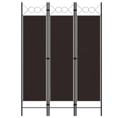 vidaXL Paravan 3-delni rjav 120x180 cm