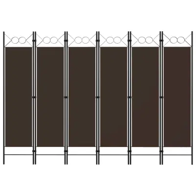 vidaXL Paravan 6-delni rjav 240x180 cm