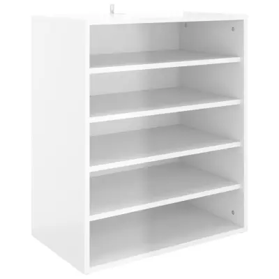 vidaXL Omarica za čevlje visok sijaj bela 60x35x70 cm iverna plošča