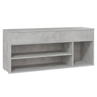 vidaXL Klop za čevlje betonsko siva 105x30x45 cm iverna plošča
