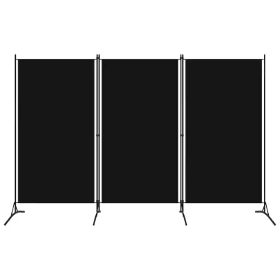 vidaXL Paravan 3-delni črn 260x180 cm