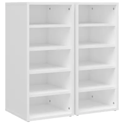 vidaXL Omarica za čevlje 2 kosa bela 31,5x35x70 cm iverna plošča