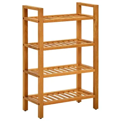 vidaXL Stojalo za čevlje s 4 policami 50x27x80 cm trdna hrastovina