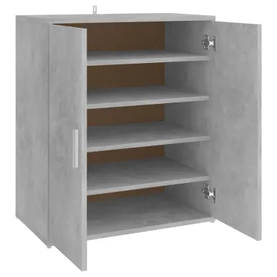 vidaXL Omarica za čevlje betonsko siva 60x35x70 cm iverna plošča