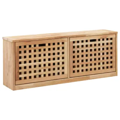 vidaXL Klop za shranjevanje čevljev 94x20x38 cm trdna orehovina
