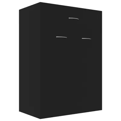 vidaXL Omara za čevlje črna 60x35x84 cm iverna plošča