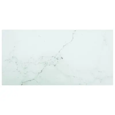 vidaXL Mizna plošča bela 100x50 cm 6 mm kaljeno steklo z marmorjem