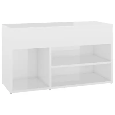 vidaXL Klop za čevlje visok sijaj bela 80x30x45 cm iverna plošča