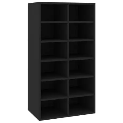 vidaXL Stojalo za čevlje črno 54x34x100,5 cm konstruiran les