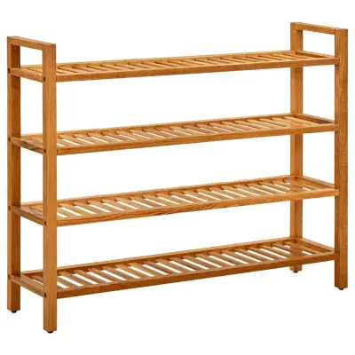 vidaXL Stojalo za čevlje s 4 policami 100x27x80 cm trdna hrastovina