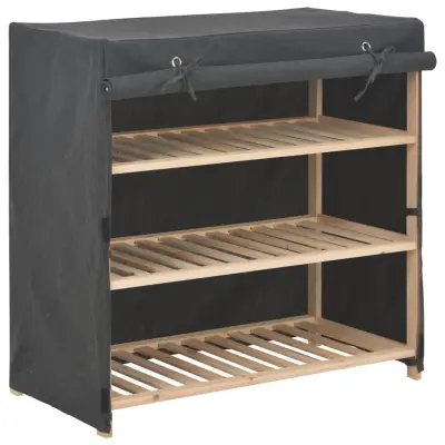 vidaXL Omarica za čevlje s pokrivalom siva 79x40x80 cm blago