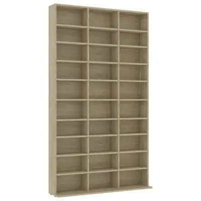 vidaXL Omarica za CD plošče sonoma hrast 102x16x177,5 cm konstr. les