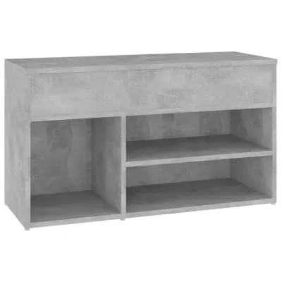 vidaXL Klop za čevlje betonsko siva 80x30x45 cm iverna plošča