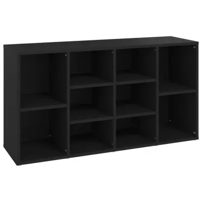 vidaXL Klop za shranjevanje čevljev črna 103x30x54,5 cm iverna plošča