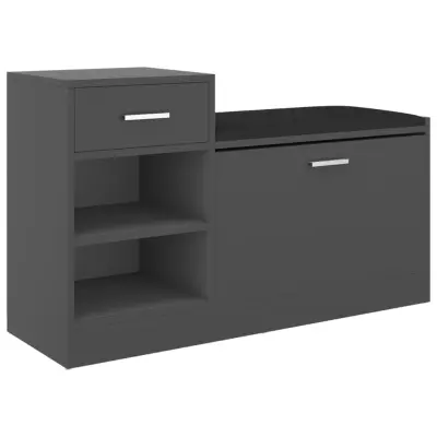 vidaXL Klop za čevlje siva 94,5x31x57 cm inženirski les