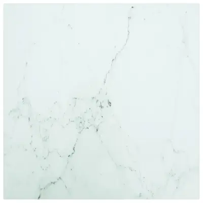 vidaXL Mizna plošča bela 50x50 cm 6 mm kaljeno steklo z marmorjem
