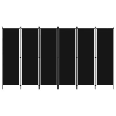 vidaXL Paravan 6-delni črn 300x180 cm