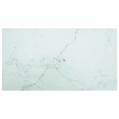 vidaXL Mizna plošča bela 120x65 cm 8 mm kaljeno steklo z marmorjem
